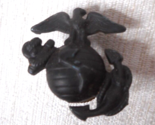 Vintage US Marine Corps Black Metal Lapel Hat Pin Anchor Eagle USMC - $11.39