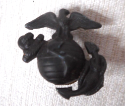 Vintage US Marine Corps Black Metal Lapel Hat Pin Anchor Eagle USMC - £9.10 GBP