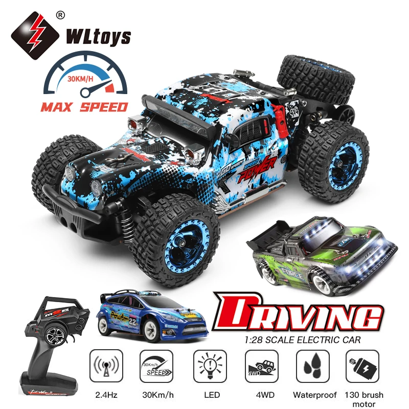 WLtoys 284161 284010 1:28 4WD RC Car With LED Lights 30KM/H 2.4G Radio Remote - £64.55 GBP+