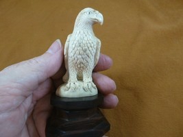 (EAGLE-3) white Bald Eagle perche shed ANTLER figurine Bali detailed carving - £55.07 GBP