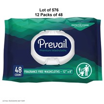 Prevail Personal Cleansing Wipe Adult Wipe Washcloth 8 x 12&quot; Unscented 5... - £46.56 GBP