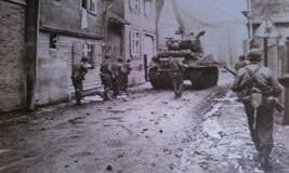 Vintage Photo;Soldiers Following Tank Through The Streets; From WW2; Circa 1943 - £11.16 GBP