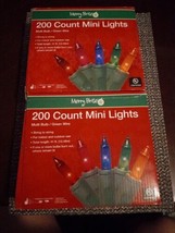 2 Multicolor LED Mini Lights Christmas 200 Count Merry Brite - £17.74 GBP