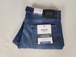 IZOD Deep Lake Sportsflex Slim Fit Straight Leg Denim Jeans 38X30 Mens I... - $28.99