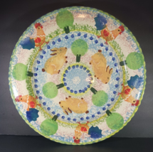 BELLINI PIU PLATTER Rabbits Chickens X Large 18&quot; Italian Pottery Handpai... - $85.39 CAD