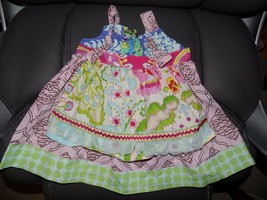 Georgia Grace Boutique Knotted Brightly Colored Apron Dress Size 18M Girl&#39;s EUC - £23.06 GBP