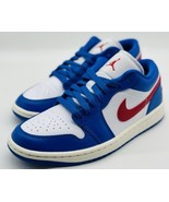 NEW Nike Air Jordan 1 Low Sport Blue Gym Red White DC0774-416 Women’s Size 8.5 - £126.31 GBP