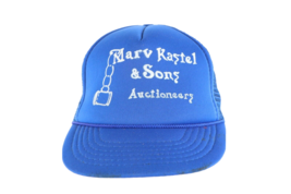 Vintage 80s Marv Kastel &amp; Sons Auctioneers Spell Out Trucker Hat Snapbac... - $19.75