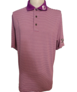 FootJoy Men&#39;s Golf Shirt Old Hawthorne Purple/White Striped Medium - $722.07 MXN