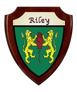 Riley Irish Coat of Arms Shield Plaque - Rosewood Finish - £34.02 GBP