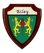 Riley Irish Coat of Arms Shield Plaque - Rosewood Finish - $59.31 CAD