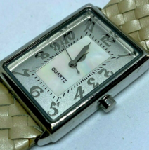 Vintage J Jill Quartz Watch Unisex Silver Rectangle Leather Analog New Battery - £13.23 GBP