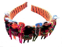 Alpakaandmore Girl Headband Peruvian Puppets Handmade 12 Figures (Orange) - $15.94