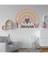 Rainbow with Heart Wall Decal with Pastel Boho Symbols for Girl Room - R... - £77.58 GBP