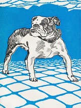 Decor Poster.Wall room design.Home vintage interior art.Blue Bulldog dog.12405 - £14.06 GBP+