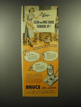 1949 Bruce Floor Cleaner Ad - Easy.. As one-two-three clean and wax floors  - £13.82 GBP