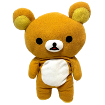 Rare San X Rilakkuma Brown Plush Bear Doll Red Mouth 16&quot; Stuffed Animal Lovey - £36.05 GBP