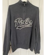 POLO RALPH LAUREN Mens Cotton Quarter-Zip Sweater XL Extra Large Script ... - £62.91 GBP