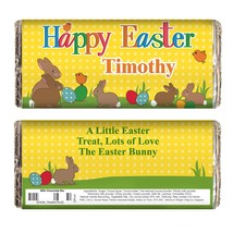Personalised Chocolate Bar Easter Bunny Rabbit Gift Milk Chocolate - $7.99