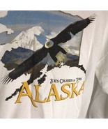 Vintage Alaska Eagle Crewneck Sweatshirt Size L Zoes Cruise Tours - $24.70