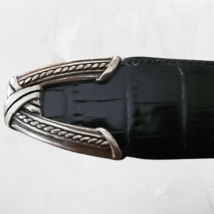 Black Alligator Look Belt Horsehead Buckle 1996 image 3