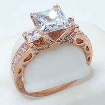 2.50Ct White LC Moissanite Engagement Wedding Ring In 14K Rose Gold Plated - £165.50 GBP