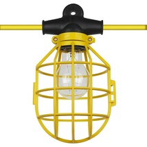 Sunlite 04223 Commercial-Grade Cage Light String, 50-Foot, 5 Medium Base Sockets - £81.77 GBP