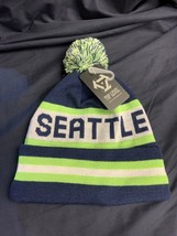 Seattle Seahawks Beanie Hat Blue Green Football Fan Adult Size - £7.32 GBP