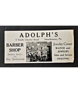 antique ADOLPH&#39;s BARBER SHOP JEWELRY CORNER swarthmore pa INK BLOTTER PA... - £32.86 GBP