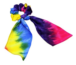 Rainbow Tie-Dye Ribbon Scrunchie - £7.82 GBP