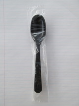 New Black Individually Wrapped M.W. ECO OXO 6 inch / 15 cm Plastic Cutlery Spoon - £71.92 GBP