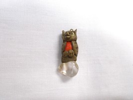 NEW HANDMADE CLAY HOOT OWL w CLEAR QUARTZ HEALING GEM PENDANT ADJ CORD N... - $8.40 CAD