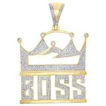 2.50 Ct Round Cut Diamond Hip Hop Custom Pendant 14K Yellow Gold Plated  - £233.77 GBP