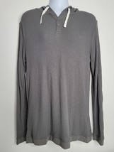 Free Fly Hoodie Men&#39;s XL Henley Waffle Thermal Gray Knit Bamboo Blend Pullover - £36.75 GBP