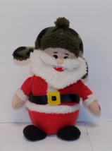 Gemmy 10&quot; Santa Claus With Camo Hat Animated Santa Sings Dances Christma... - £15.39 GBP
