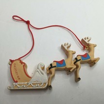 Vintage Hallmark Cards 1987 Daughter Christmas Santa Sleigh Reindeer Ornament - £19.97 GBP