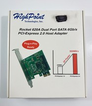 HighPoint Rocket 620 Dual Port SATA 6Gb/s PCI-Express 2.0 Host Adapter - $19.75