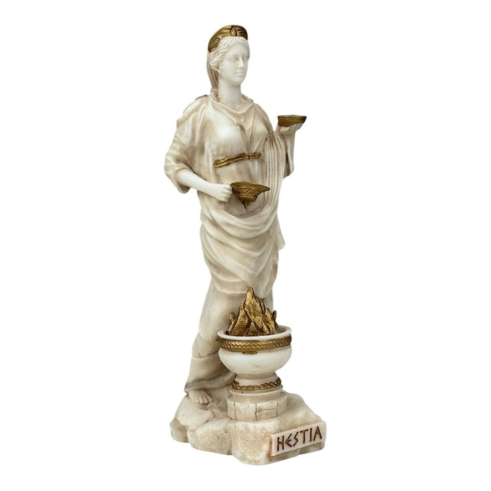 Statua di Hestia, dea della casa e della famiglia - scultura in patina grigia... Item image 8