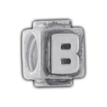 PUFFY LETTER B Biagi Silver European Letter Beads fits Pando - $7.00