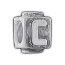 PUFFY LETTER C Biagi Silver European Letter Beads fits Pando - $7.00