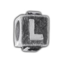 PUFFY LETTER L Biagi Silver European Letter Beads fits Pando - $7.00