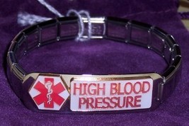 Medical Alert bracelet High Blood Pressure Modular Italian Charms fits 9mm - $9.99