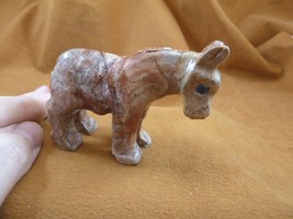 ((y-bur-400) red gray Burro donkey carving stone gemstone SOAPSTONE PERU... - £16.78 GBP