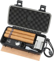 Travel Humidor Box With Cigar Accessories - Spanish Cedar, Humidifier, C... - £21.77 GBP+