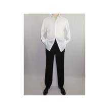 Mens 100% Linen Summer Shirt J.Valintin Turkey-Usa High Collar OBR78-01 White image 10