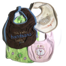 Lot Of 4 Baby Bibs Various Design Infant Bib Set - £3.86 GBP