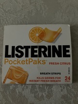 Listerine PocketPaks Fresh Citrus 24 Total Strips Oral Care Breath Strips - £14.15 GBP