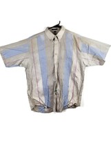 Christian Dior Monsieur Mens Shirt Size Large Khaki Blue and Pink Striped - £19.42 GBP