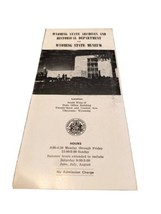 1960s Wyoming State Archives Historical Department Museums Brochure West... - £7.75 GBP