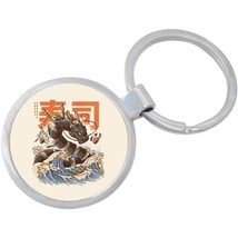 Japanese Sushi Dragon Keychain - Includes 1.25 Inch Loop for Keys or Backpack - £8.60 GBP